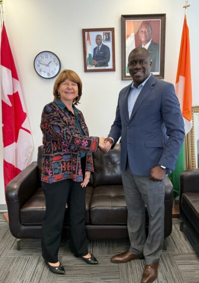 Audience de l’Ambassadeur avec Madame Paula Caldwell St-Onge, Présidente de la Chambre Commerciale Canada-Afrique (CCCA)